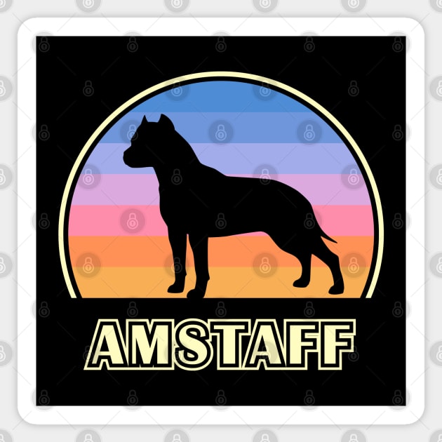 American Staffordshire Terrier Vintage Sunset Dog Sticker by millersye